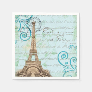 Paris Frans Schrijven Aqua Napkins Servetten