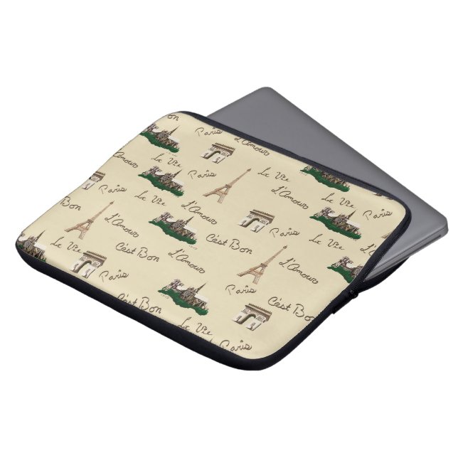Paris Fun Laptop Sleeve (Voorkant top)