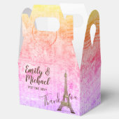 Paris Gable Box Gepersonaliseerd ROZE PERKAMENT Bedankdoosjes (Geopend)