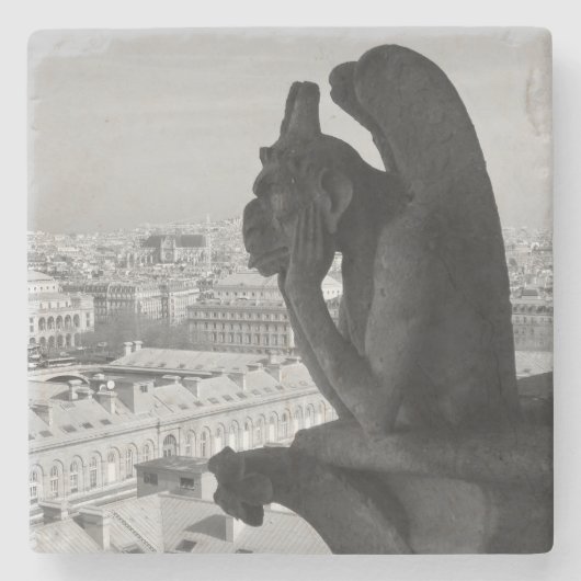 Paris Gargoyle Stenen Onderzetter (Voorkant)