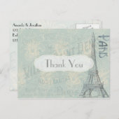 Paris Geachte Dank je Briefkaart (Voorkant / Achterkant)