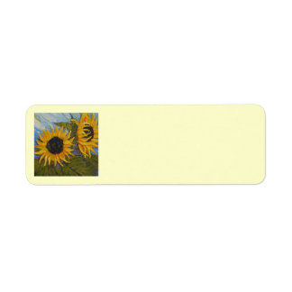 Paris' gele zonnebloem retour adres label