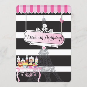 Paris Glam CandyLand Invitations de fête d'anniver
