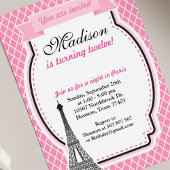 Paris Glamor Girl Anniversaire Fête Invitation