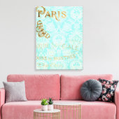  Paris Gold Design Canvas Afdruk (Insitu (Woonkamer))
