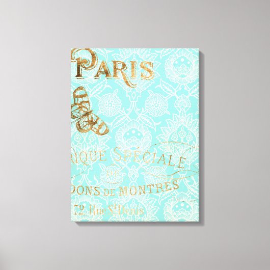  Paris Gold Design Canvas Afdruk (Voorkant)