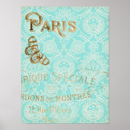  Paris Gold Design Poster (Voorkant)