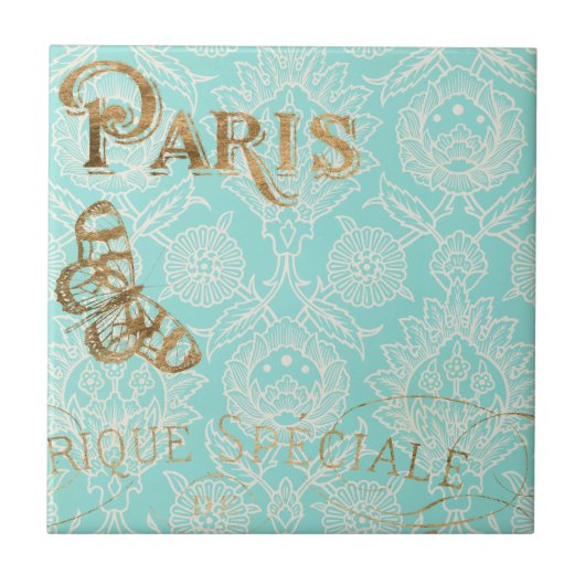 Paris Gold Design Tegeltje (Voorkant)