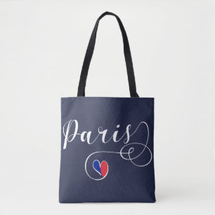Paris Heart Grocery Bag, Frankrijk Tote Bag