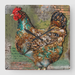 Paris Hen Clock Vierkante Klok