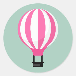 Paris Hot Air Ballon Birthday Sticker