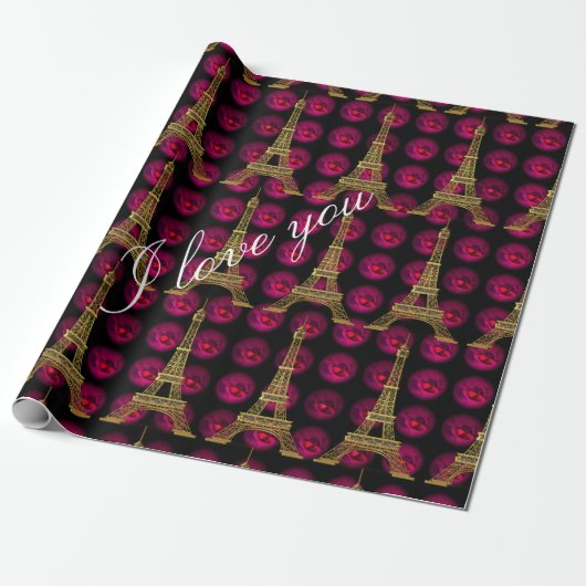 Paris Hot Villa Elegant Customize Cadeaupapier (Uitgerold)