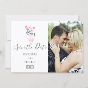 Paris Huwelijk aquarel bloem Save the Date