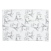 Paris I Love You Pattern Pink ID914 Kussensloop (Voorkant-Links)