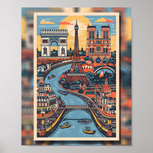 Paris Icons: het hart van de lichtstad Poster