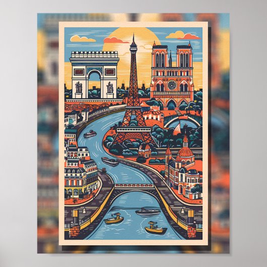 Paris Icons: het hart van de lichtstad Poster (Voorkant)