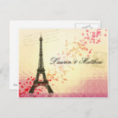 Paris in Love - Eiffel Tower Briefkaart (Voorkant / Achterkant)