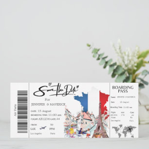 Paris instapass Save the Date ticket Kaart