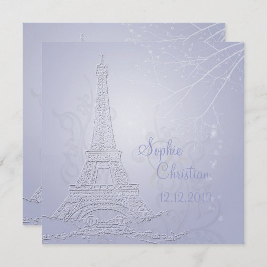 Paris, invitation à un mariage dans une tour de hu (Devant / Derrière)