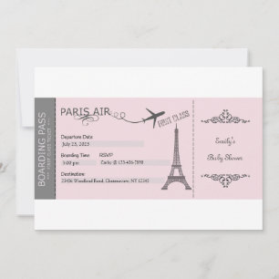 Paris Invitation, Paris Theme Invitation, Frans Kaart