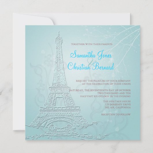 Paris, invitations à des mariages d'hiver (Dos)