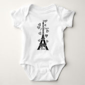 PARIS JE T'AIME EIFFEL TOWER EN HEARTS PRINT ROMPER (Voorkant)