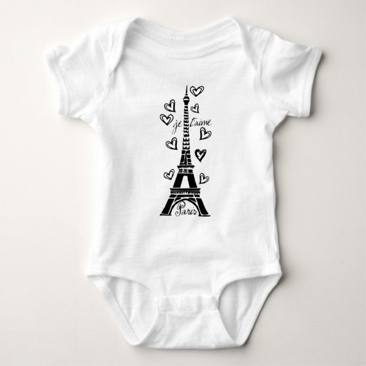 PARIS JE T'AIME EIFFEL TOWER EN HEARTS PRINT ROMPER (Voorkant)