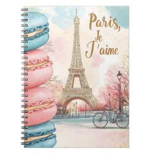 Paris, Je T'aime - Eiffeltoren met Macarons Notitieboek