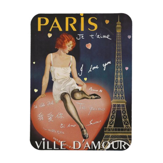 Paris je t'aime, oud poster. magneet (Verticaal)