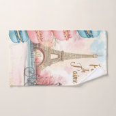 Paris, Je T'aime - Tour Eiffel avec Macarons (Serviette à main)