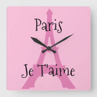 Paris Je t'aime Vierkante Klok