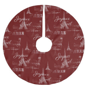 Paris Joyeux Noel Dark Red kerstboomrok Kerstboom Rok