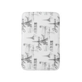 Paris Joyeux Noel Kerstmis B&W Bathmat Badmat (Voorkant Verticaal)