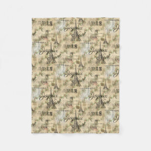 Paris Joyeux Noel Kerstmis Fleece Blanket Deken