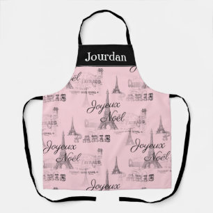 Paris Joyeux Noel Personal Pink Christmas Schort