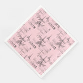 Paris Joyeux Noel Roze Kerst Papier Servetten (Hoek)