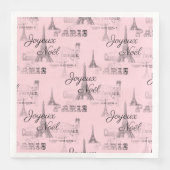 Paris Joyeux Noel Roze Kerst Papier Servetten (Voorkant)