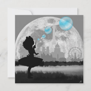 PARIS Klein meisje dat blauwe bubbelkunst maakt ka
