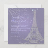Paris La Nuit, huwelijksuitnodigingen voor eiffelt Kaart (Achterkant)