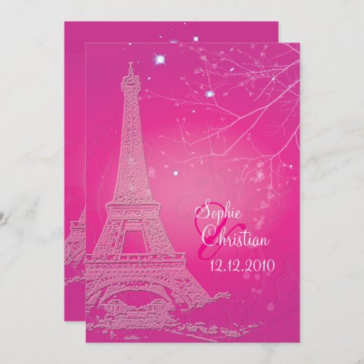 Paris La Nuit, invitations à un mariage dans une t (Devant / Derrière)
