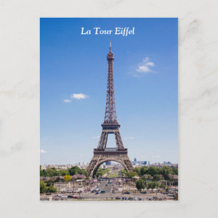 Paris La Tour Eiffel op foto van heldere blauwe he Briefkaart