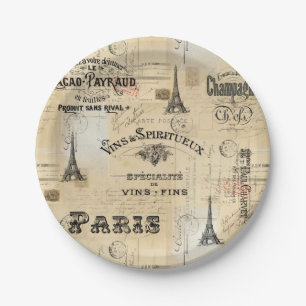 Paris Label Collage French Briefkaarten Paper Bord
