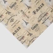 Paris Label Collage French Briefkaarten Weefselpap Tissuepapier (Detail)