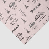 Paris Label Collage Pink-weefselpapier Tissuepapier (Detail)