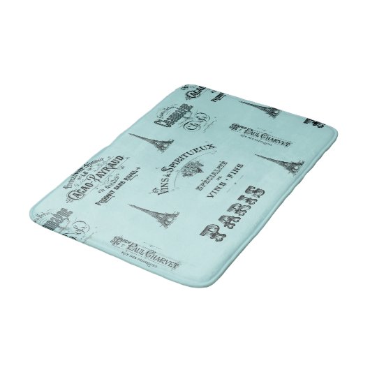 Paris Label French Aqua Bathmat Badmat (Gekanteld)