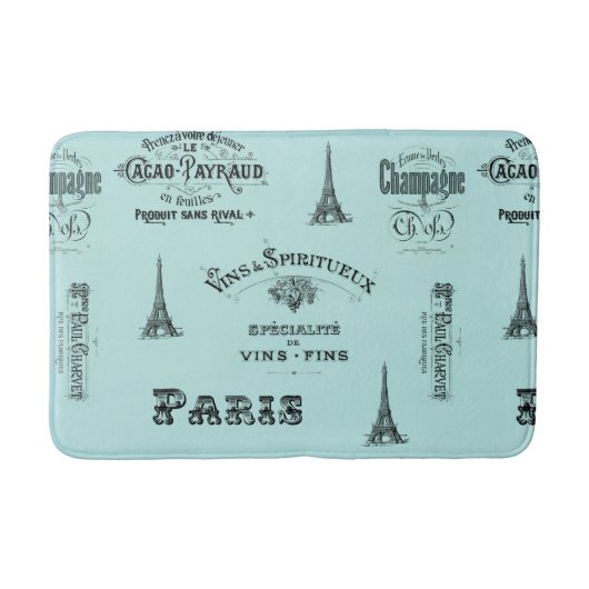 Paris Label French Aqua Bathmat Badmat (Voorkant)