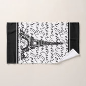 Paris L'Amour Noir et Blanc Eiffel - Romantique (Serviette à main)