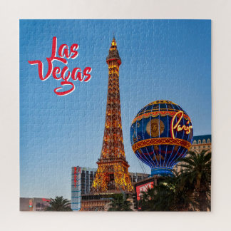 Paris Las Vegas at dusk - Puzzle Legpuzzel