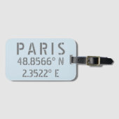 Paris Latitude Longitude Bagagelabel (Voorkant (horizontaal))