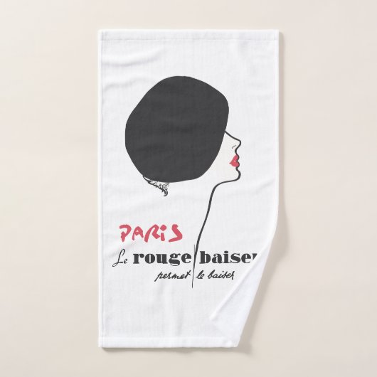 Paris - Le Rouge Baiser (Le Baiser Rouge) (Serviette à main)